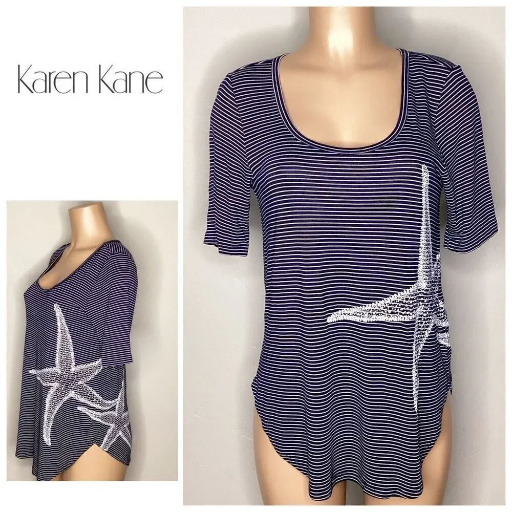 New. Karen Kane stripe starfish tee shirt. Small. Retails $89